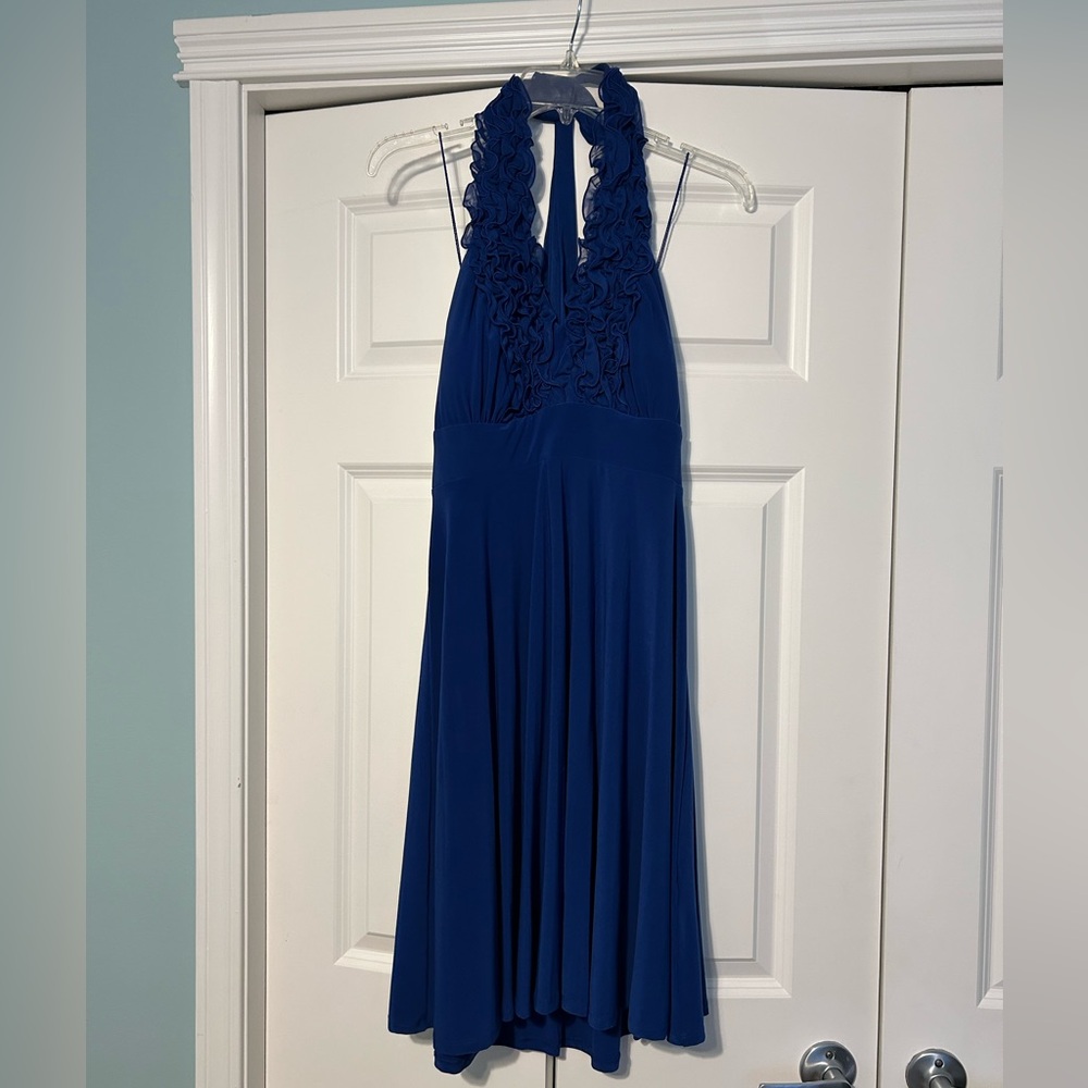 Blu Sage Royal Blue Halter Top Dress